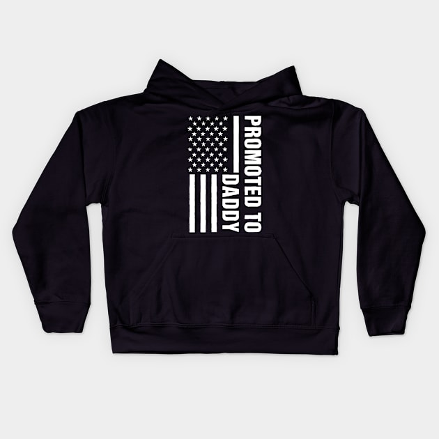 First Time Dad American Flag Kids Hoodie by elnidodesignart